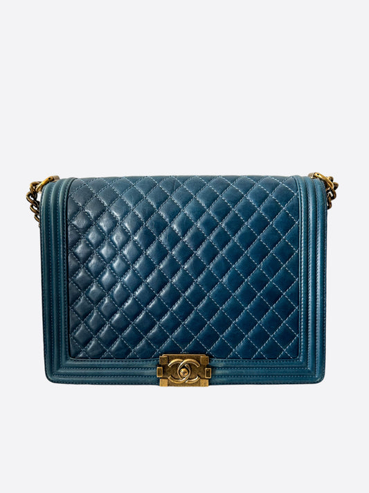 Chanel Dark Blue Jumbo Boy Bag