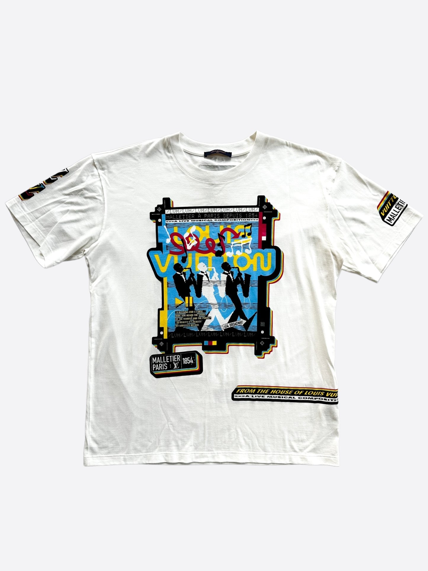 Louis Vuitton White Jazz Flyers T-Shirt