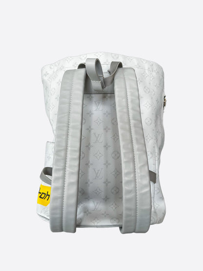 louis vuitton chalk backpack monogram logo story white Louis Vuitton White Monogram Story Chalk Backpack – Savonches