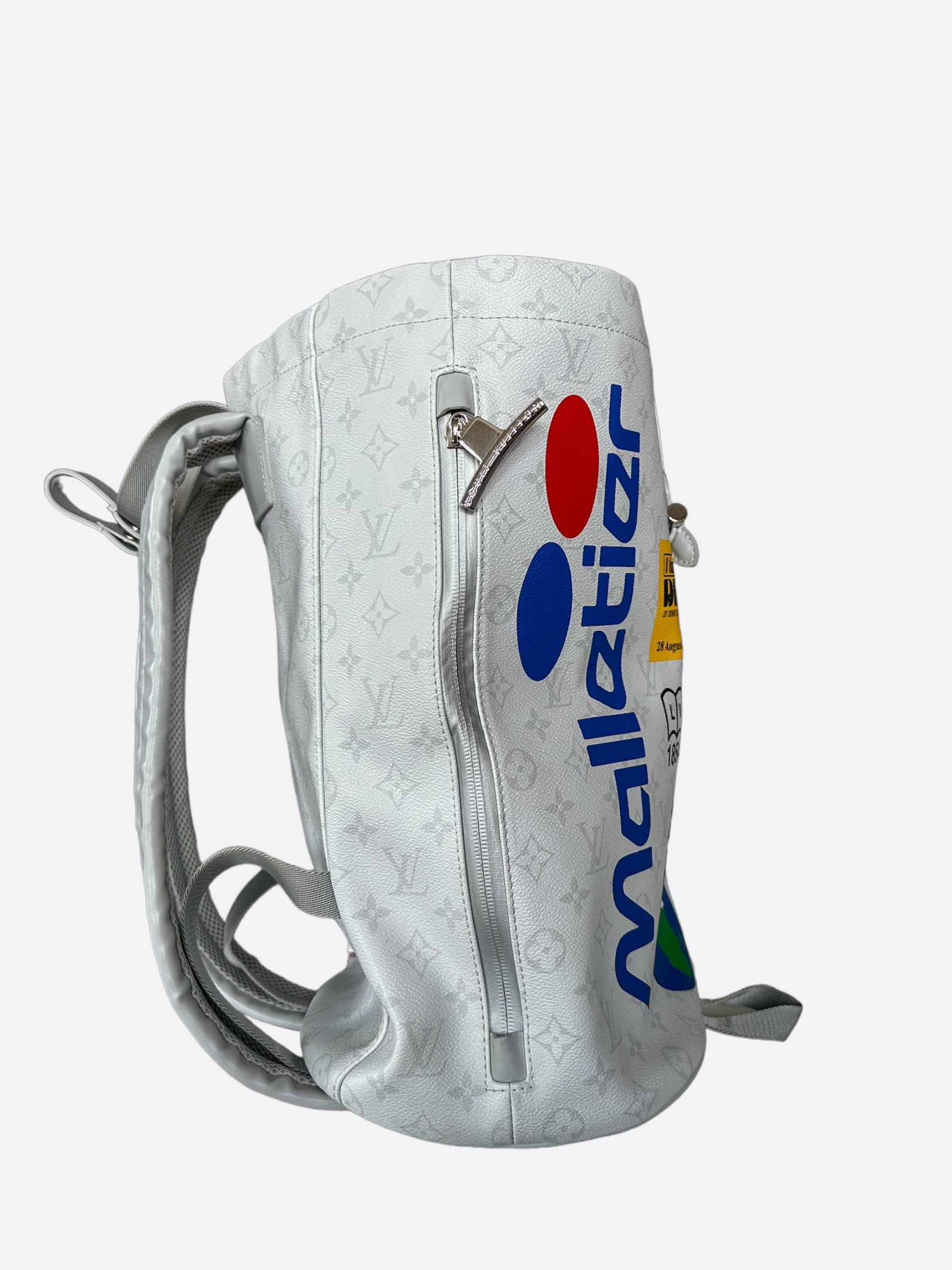 louis vuitton chalk backpack monogram logo story white Louis Vuitton White Monogram Story Chalk Backpack – Savonches