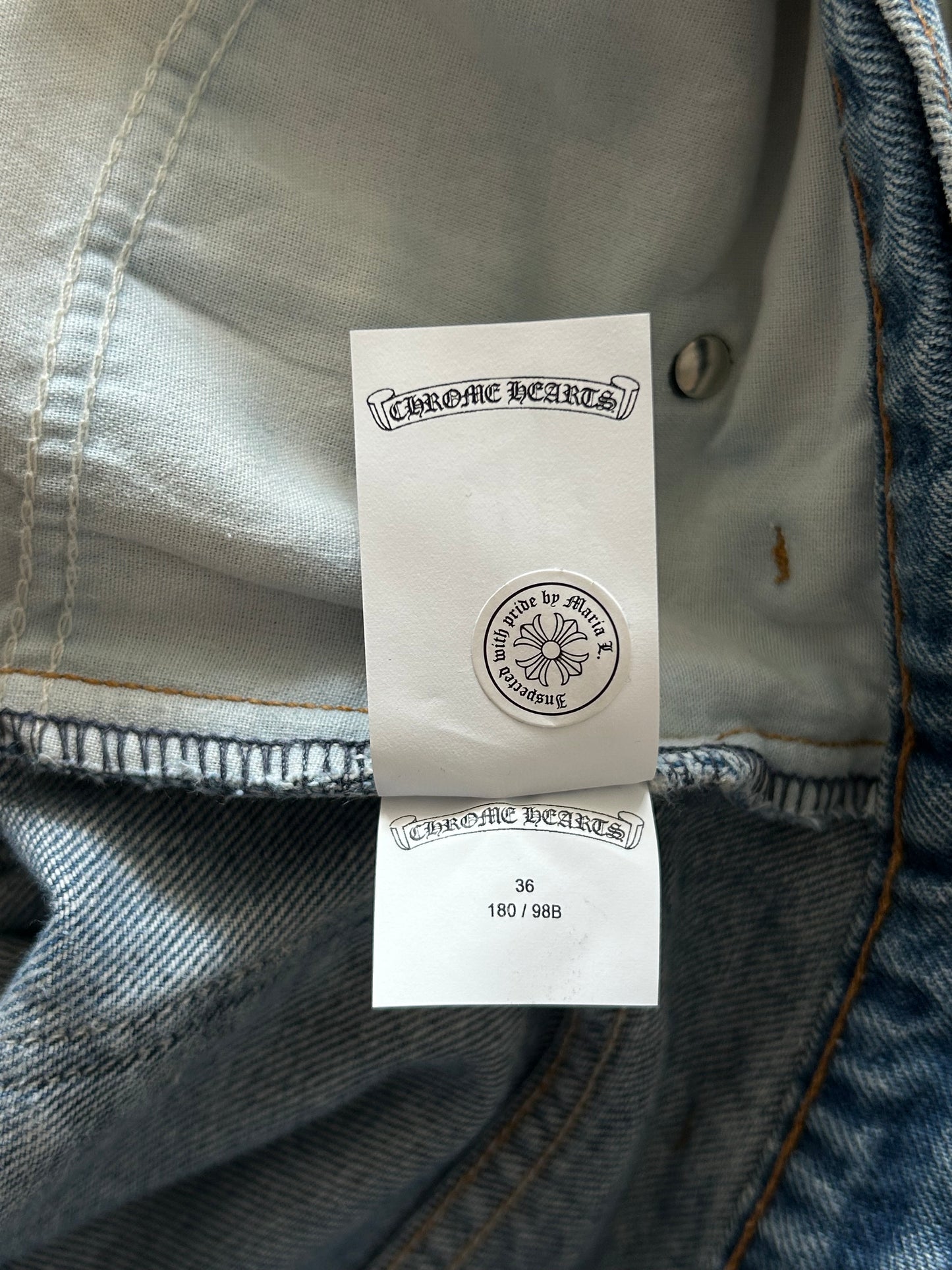 Chrome Hearts Levis Blue & Black Cross Patch Jeans
