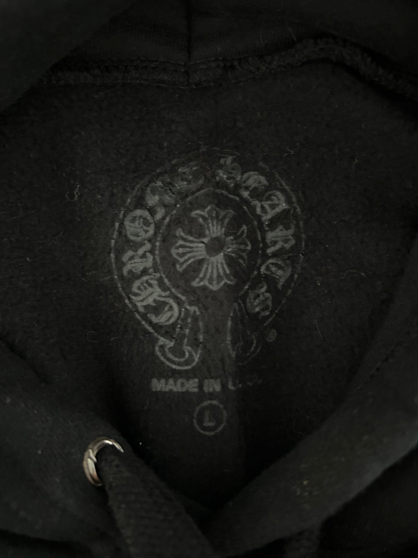 Chrome Hearts Black & White Script Logo Hoodie