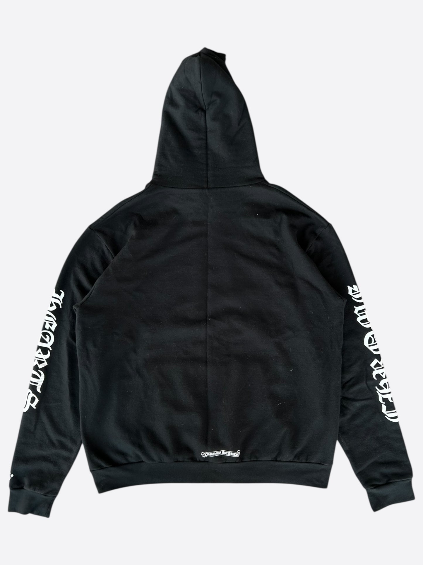 Chrome Hearts Black & White Script Logo Hoodie