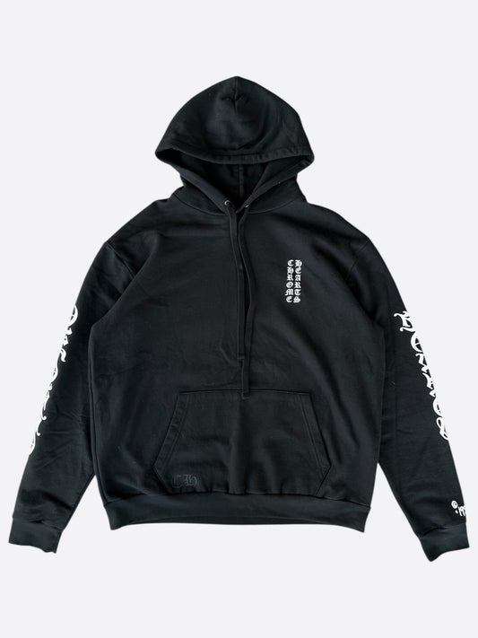 Chrome Hearts Black & White Script Logo Hoodie