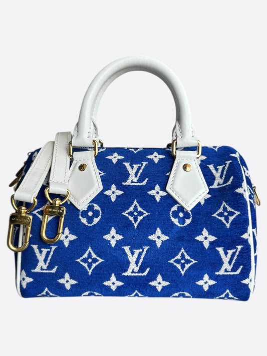 Louis Vuitton Blue & White Tennis Monogram Speedy 20