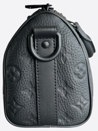 Louis Vuitton Black Taurillon Monogram Keepall 25