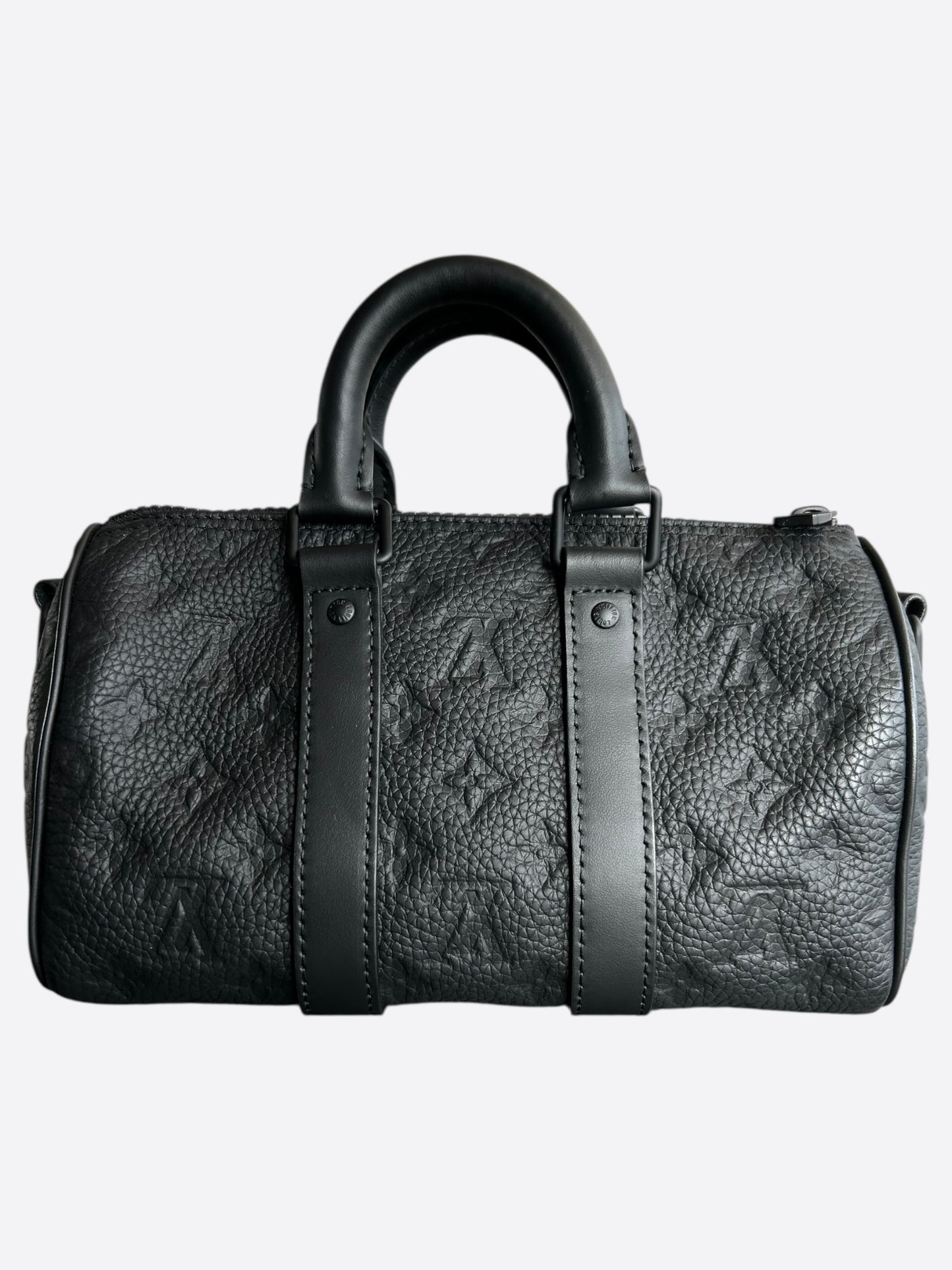 Louis Vuitton Black Taurillon Monogram Keepall 25