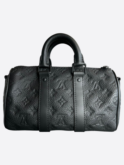 Louis Vuitton Black Taurillon Monogram Keepall 25