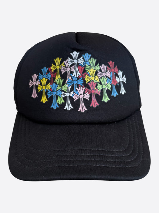 Chrome Hearts Black Multicolor Cross Trucker Hat