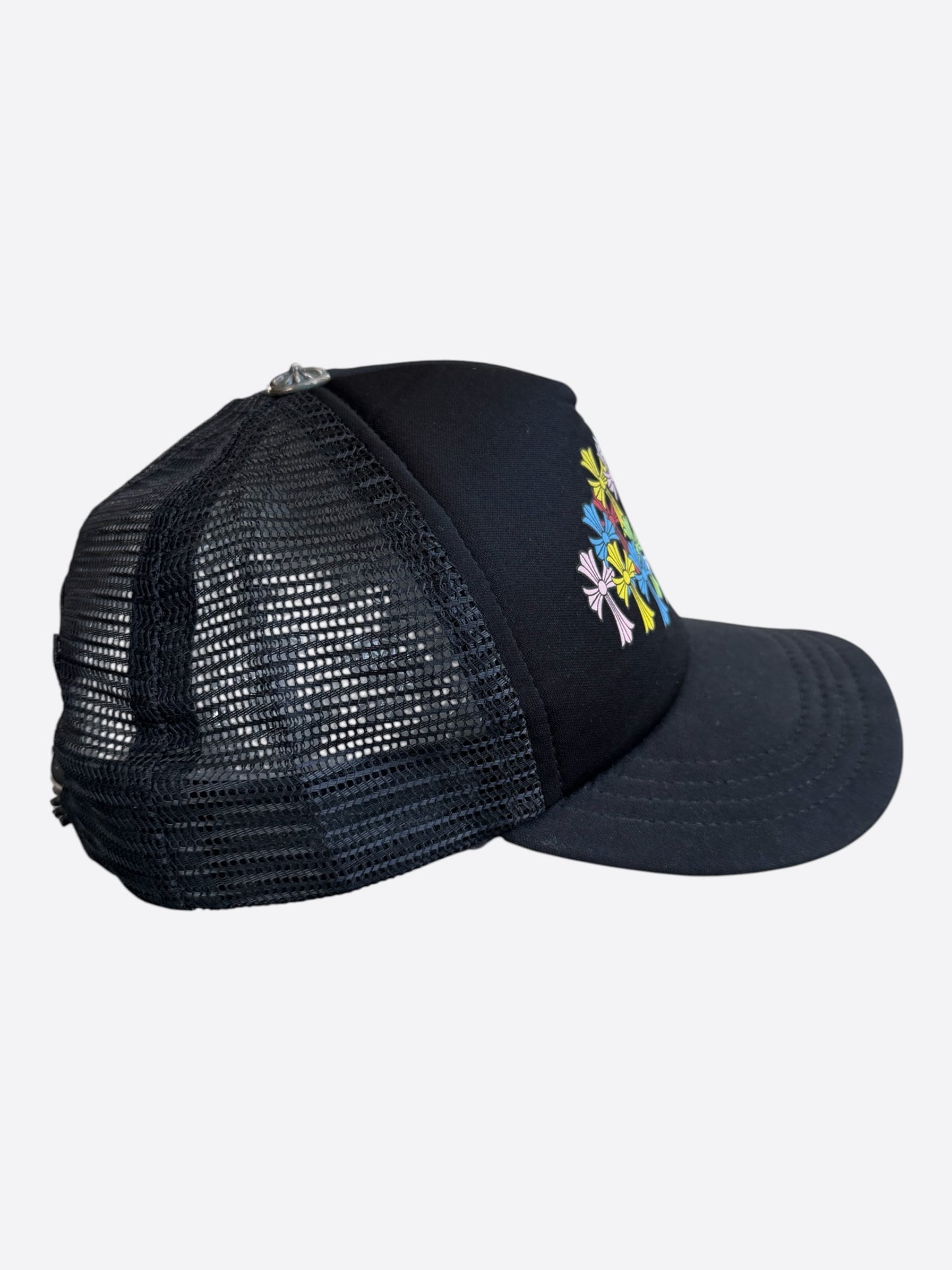 Chrome Hearts Black Multicolor Cross Trucker Hat