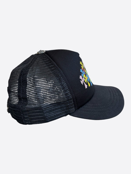 Chrome Hearts Black Multicolor Cross Trucker Hat