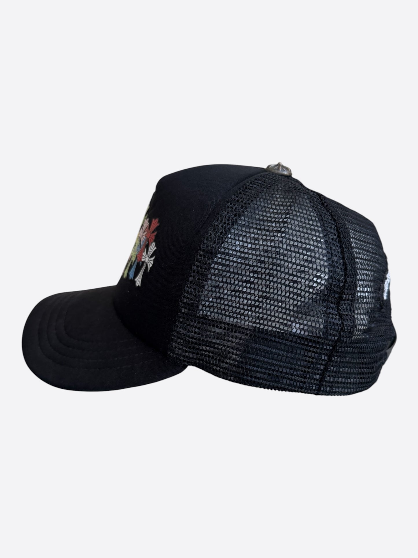 Chrome Hearts Black Multicolor Cross Trucker Hat