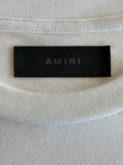 Amiri White & Chrome Staggered Logo T-Shirt