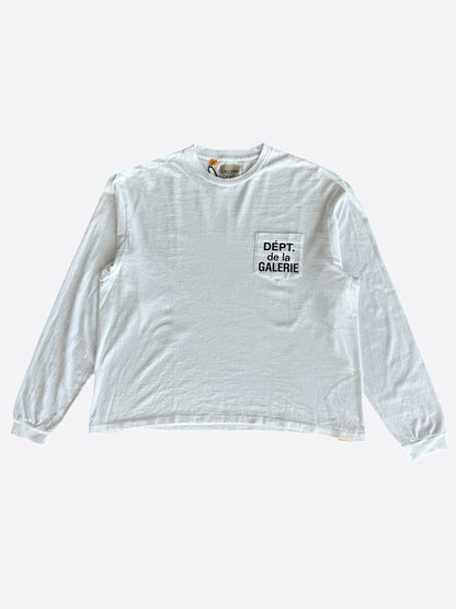 Gallery Dept White & Black French Logo Longsleeve T-Shirt