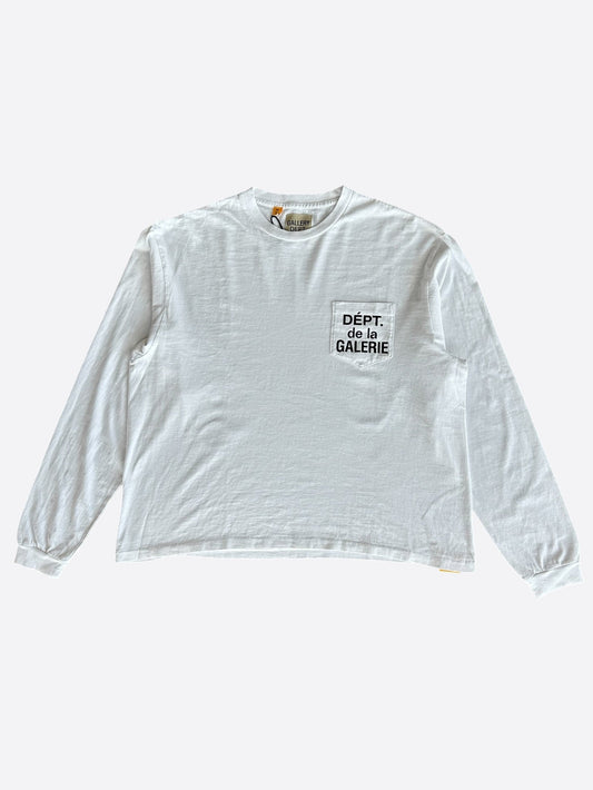 Gallery Dept White & Black French Logo Longsleeve T-Shirt