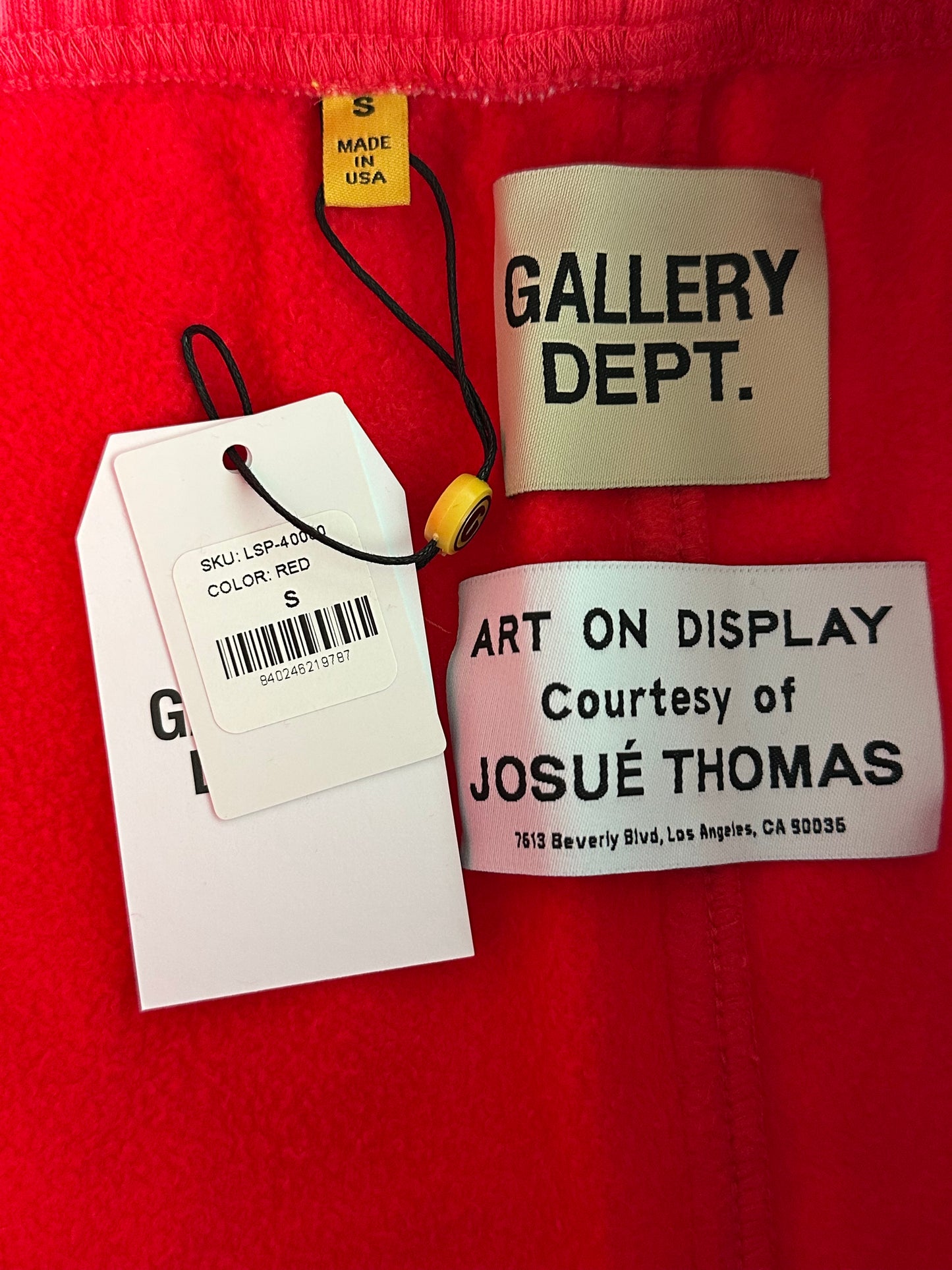 Gallery Dept Red & Black Dept Logo Sweatpants