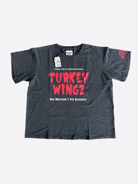 Gallery Dept Black & Red Turkey Wingz Glitter Logo T-Shirt