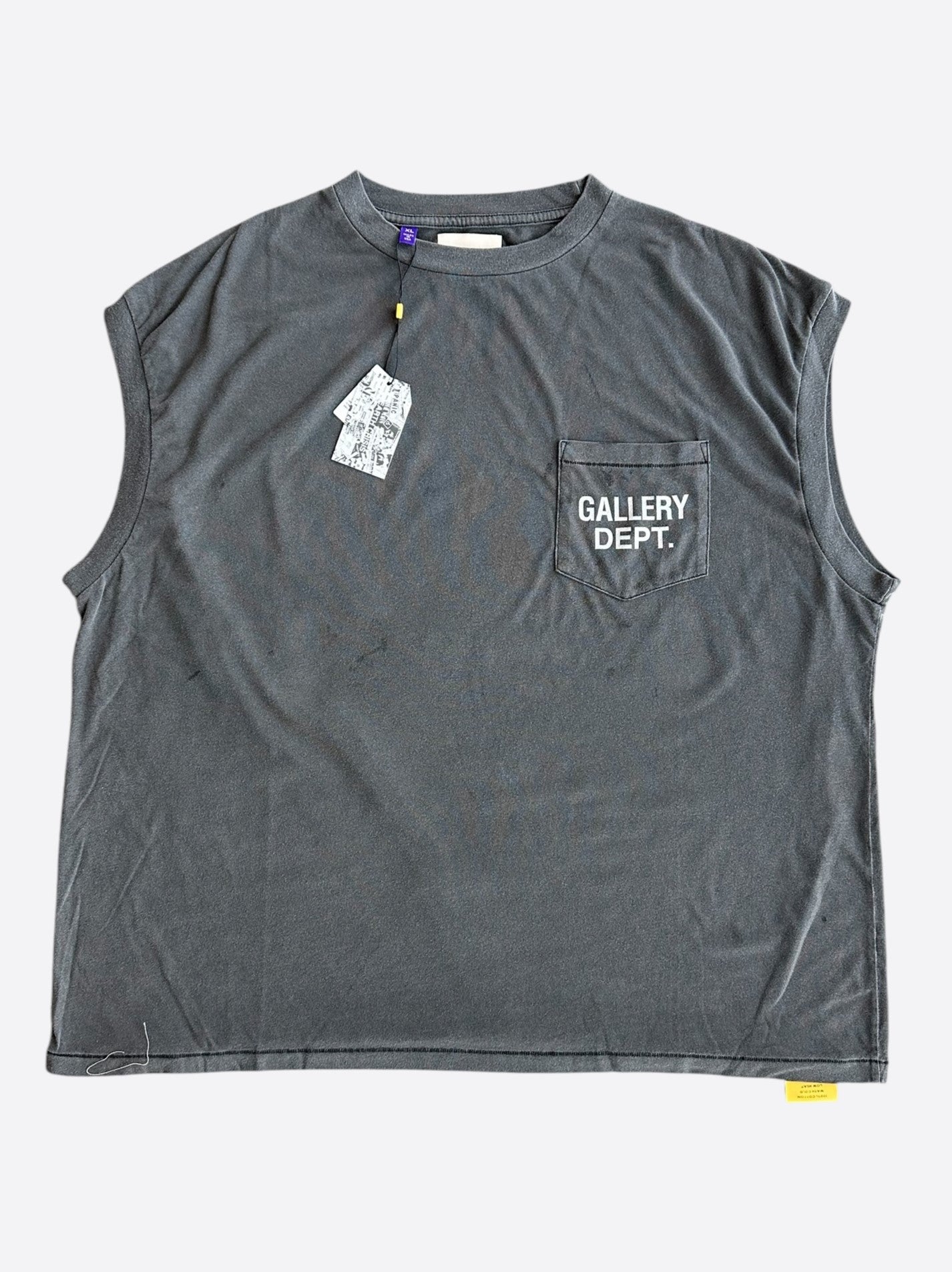 Gallery Dept Vintage Black & White Dept Logo Sleeveless T-Shirt
