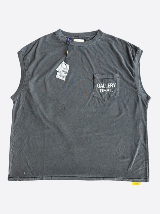 Gallery Dept Vintage Black & White Dept Logo Sleeveless T-Shirt