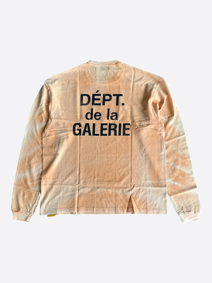 Gallery Dept Faded Orange & Black French Logo Longsleeve T-Shirt
