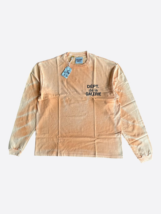 Gallery Dept Faded Orange & Black French Logo Longsleeve T-Shirt