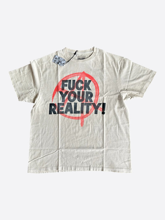 Gallery Dept Antique White ATK F**k Your Reality Glitter Logo T-Shirt