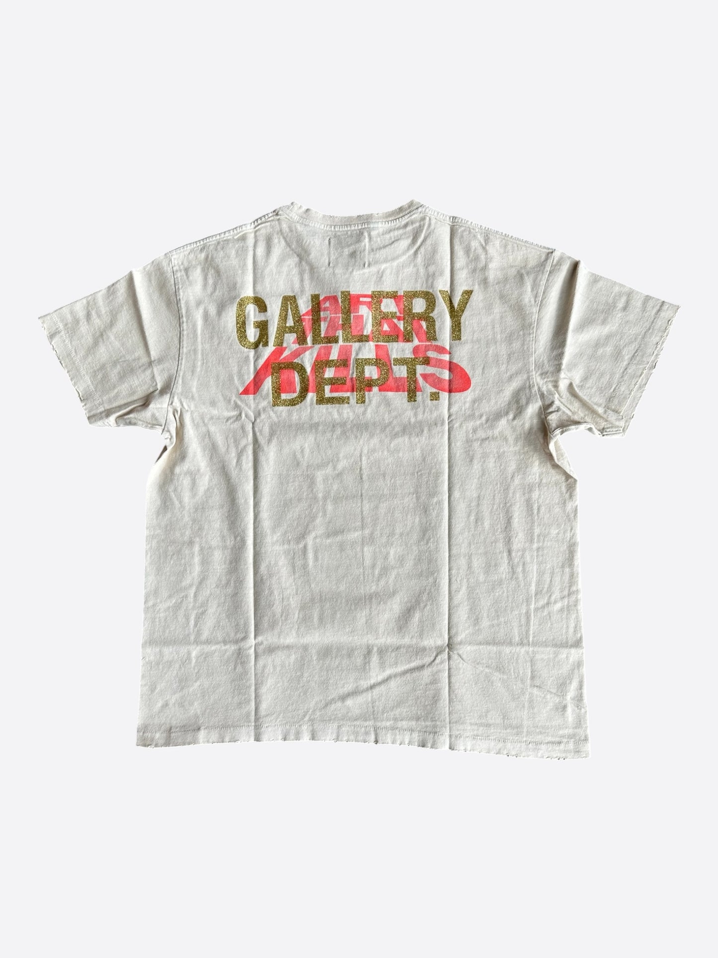Gallery Dept Antique White ATK F**k Your Reality Glitter Logo T-Shirt