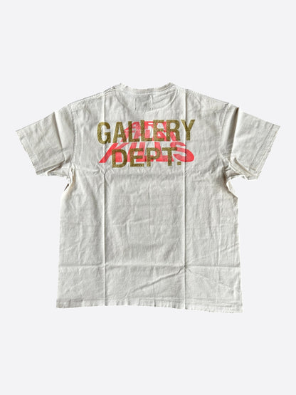 Gallery Dept Antique White ATK F**k Your Reality Glitter Logo T-Shirt