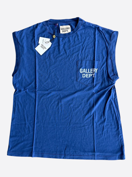 Gallery Dept Navy & White Dept Logo Sleeveless T-Shirt