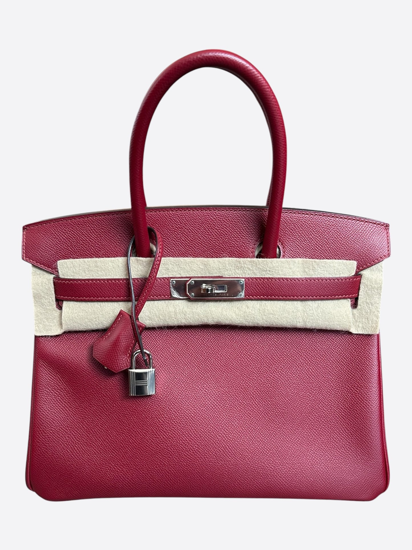 Hermes Red Epsom & Palladium Hardware Birkin 30
