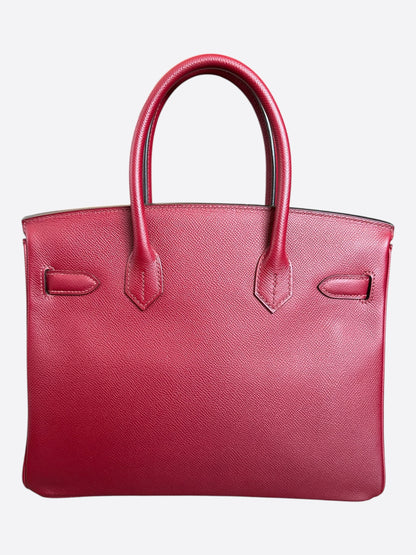 Hermes Red Epsom & Palladium Hardware Birkin 30