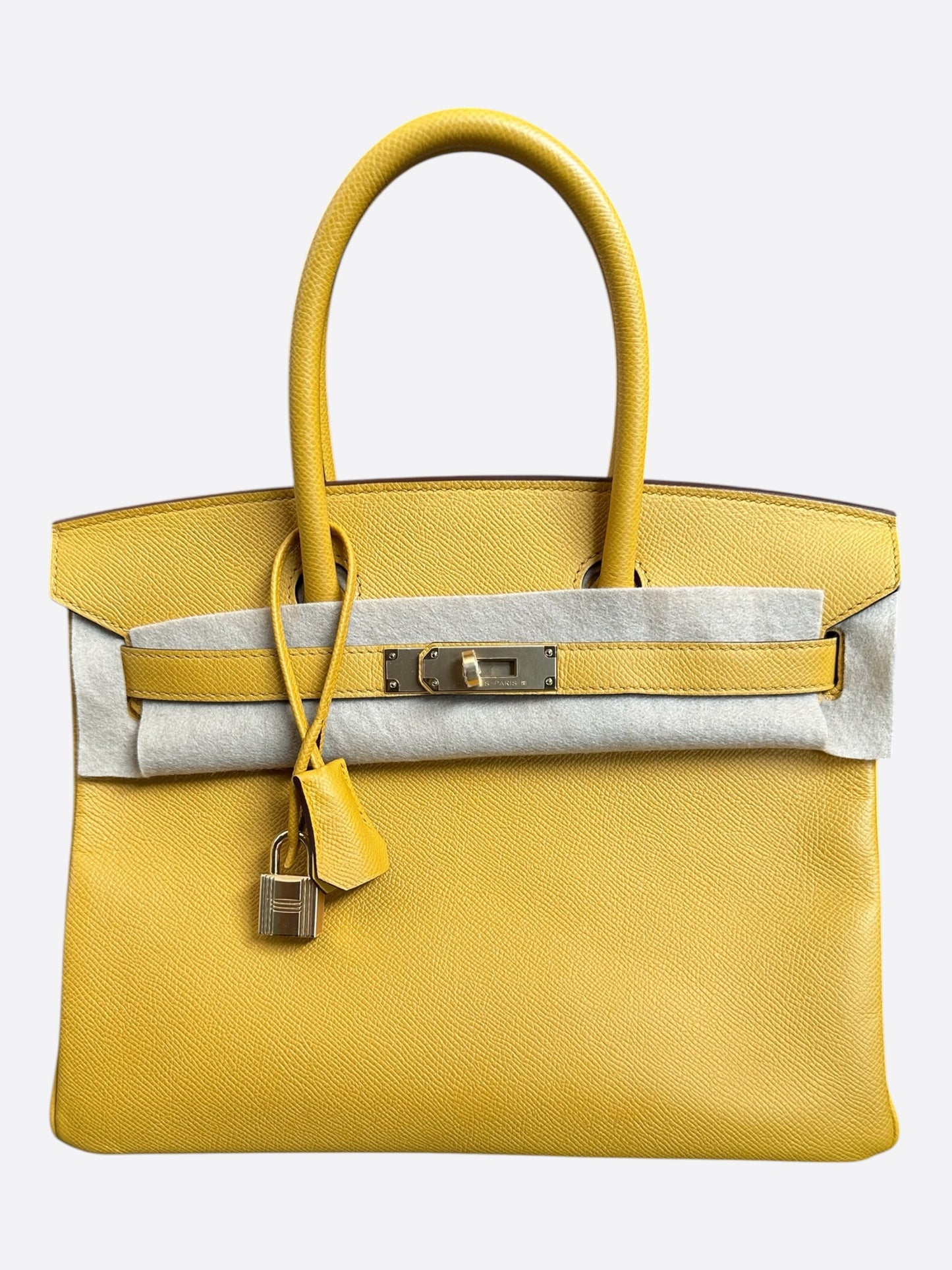 Hermes Yellow Epsom & Palladium Hardware Birkin 30