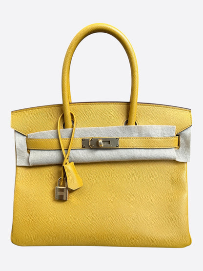 Hermes Yellow Epsom & Palladium Hardware Birkin 30
