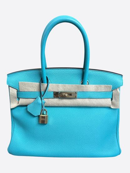 Hermes Tiffany Blue Togo & Gold Hardware Birkin 30