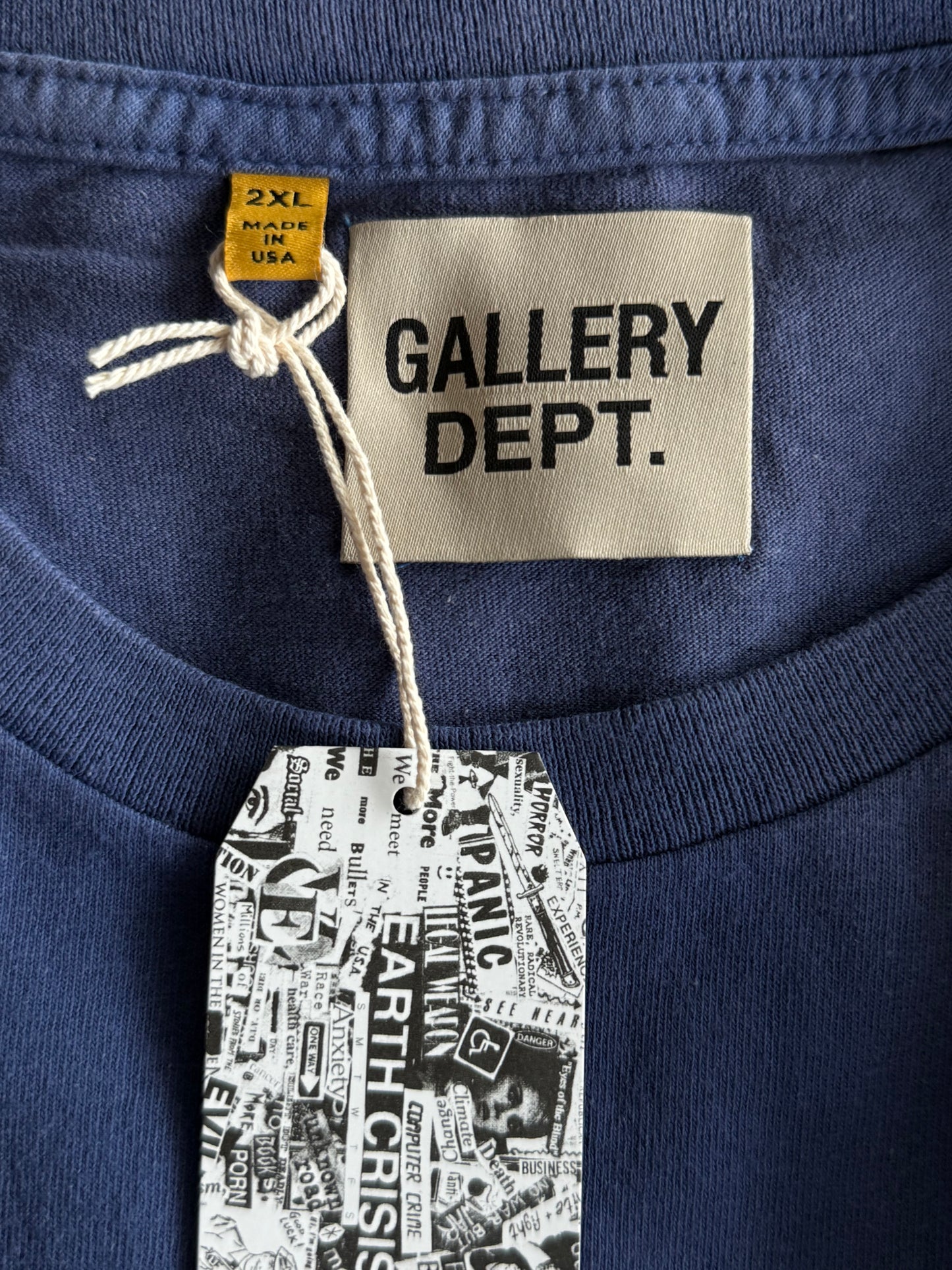 Gallery Dept Faded Navy & White French Logo Longsleeve T-Shirt