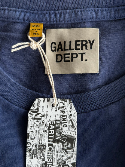 Gallery Dept Faded Navy & White French Logo Longsleeve T-Shirt