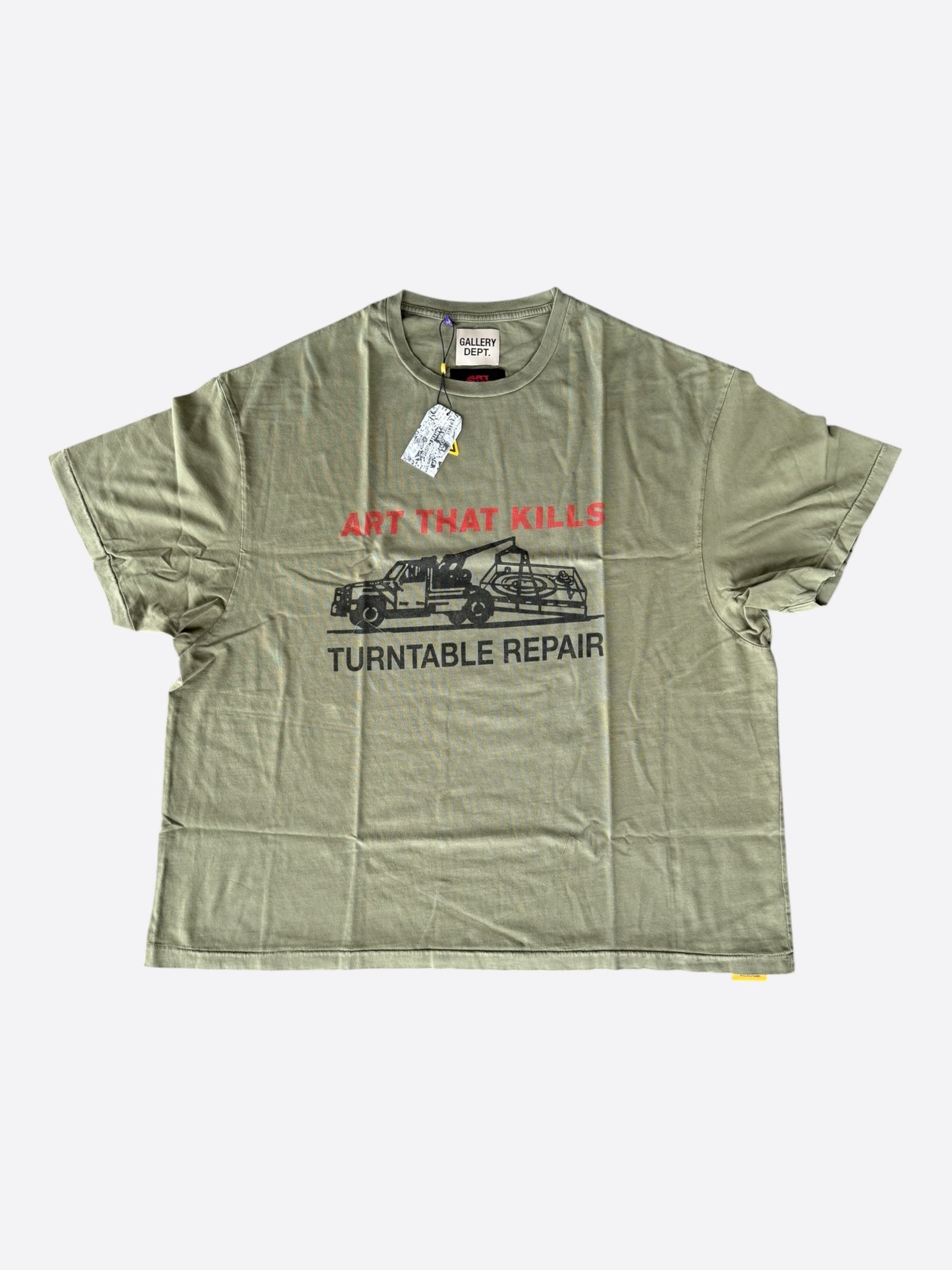 Gallery Dept Olive ATK Turntable Repair Graphic T-Shirt