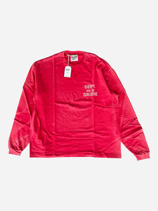 Gallery Dept Red & White French Logo Longsleeve T-Shirt