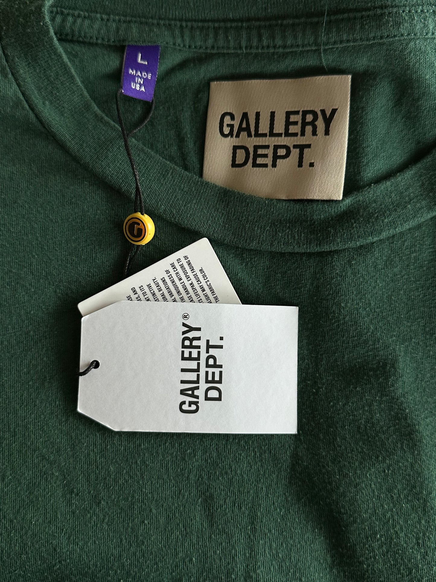 Gallery Dept Green & White Dept Logo Sleeveless T-Shirt