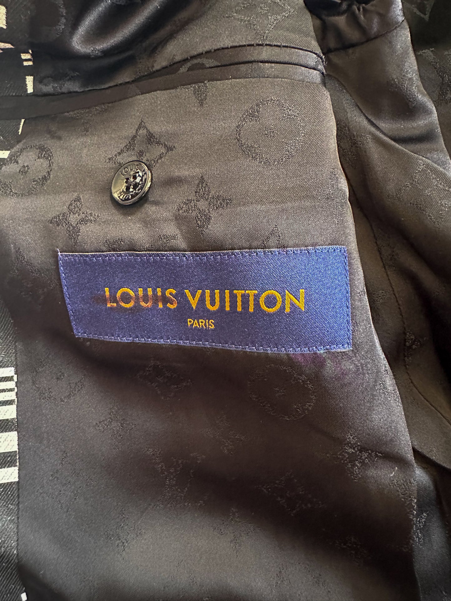 Louis Vuitton Black Distorted Damier Windbreaker