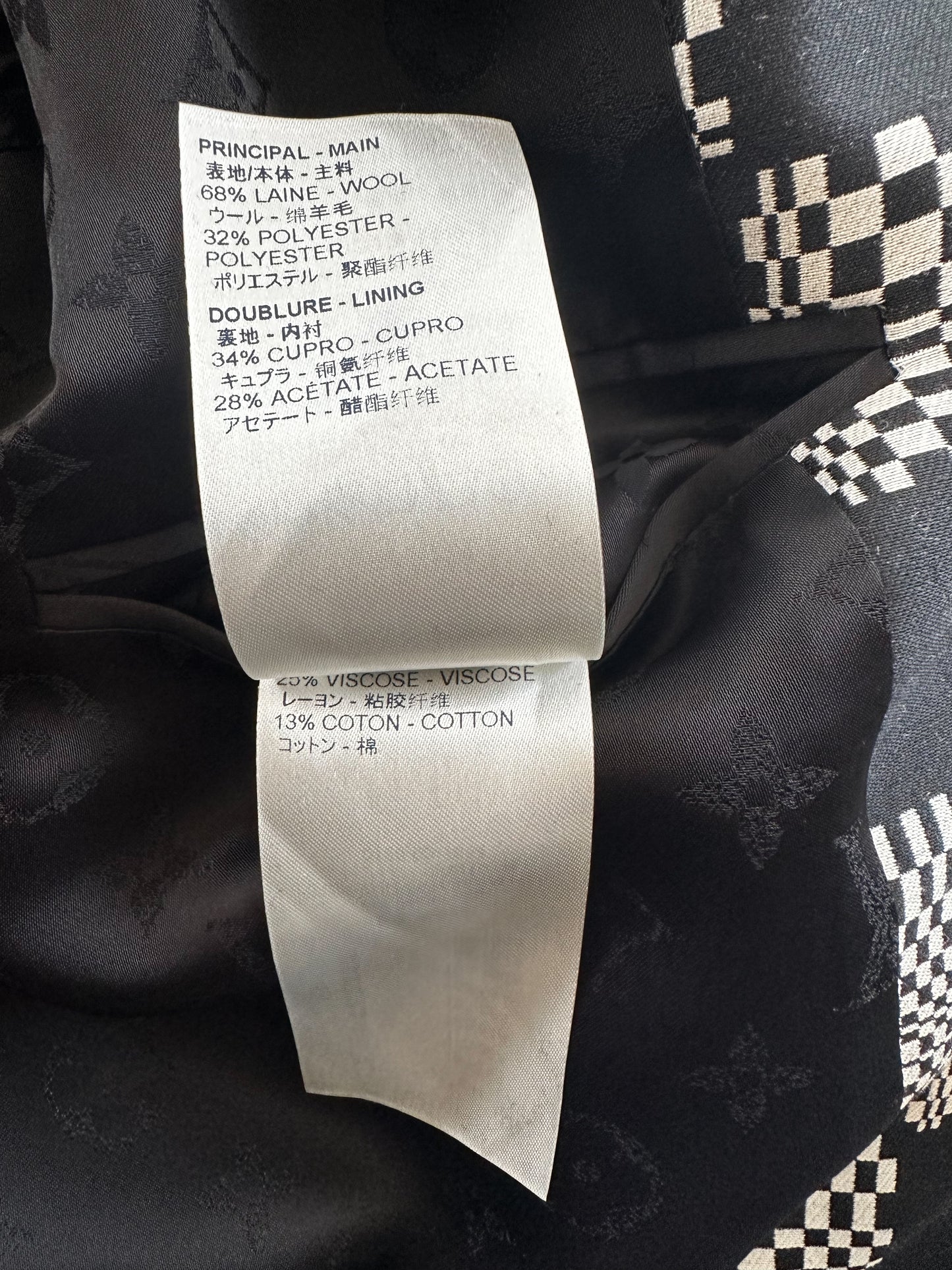 Louis Vuitton Black Distorted Damier Windbreaker