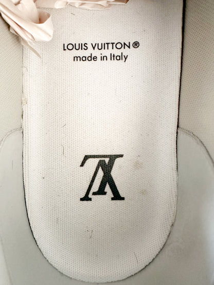 Louis Vuitton White & Grey Logo Trainers