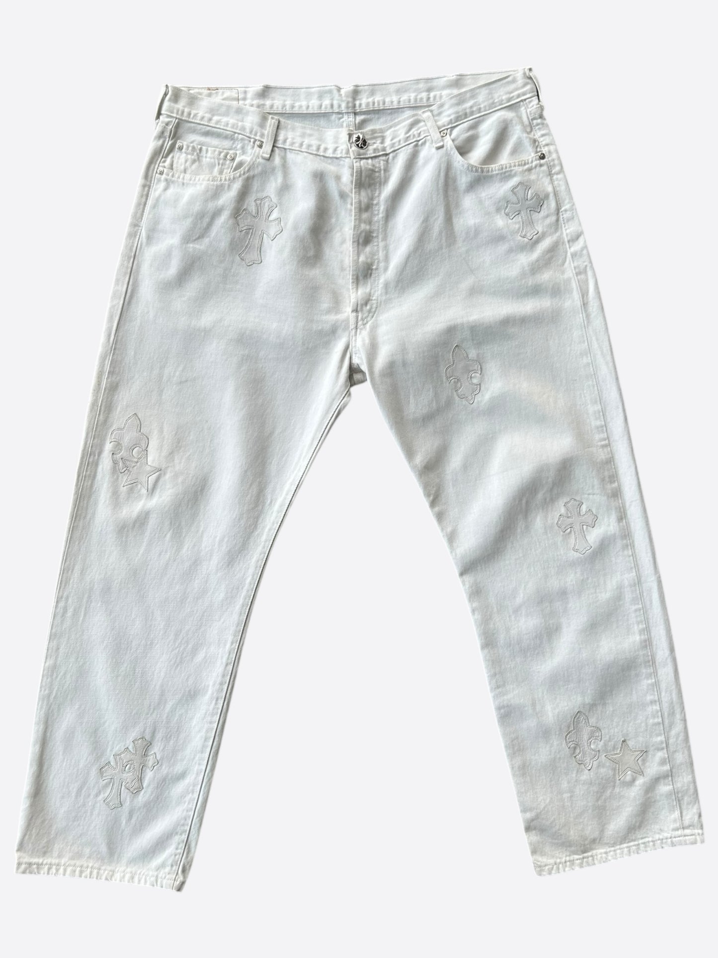 Chrome Hearts Levis White Mixed Patch St. Barth Exclusive Jeans