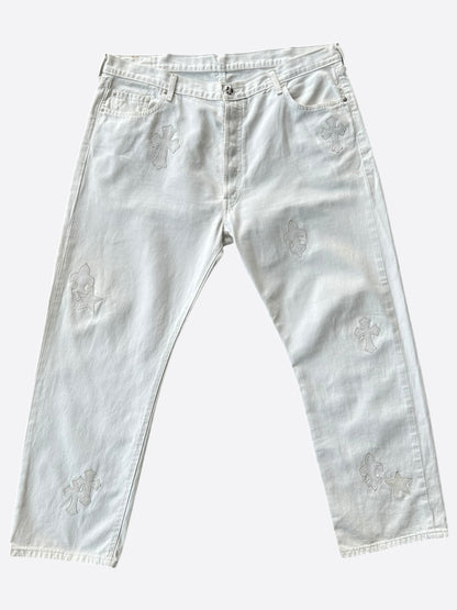 Chrome Hearts Levis White Mixed Patch St. Barth Exclusive Jeans