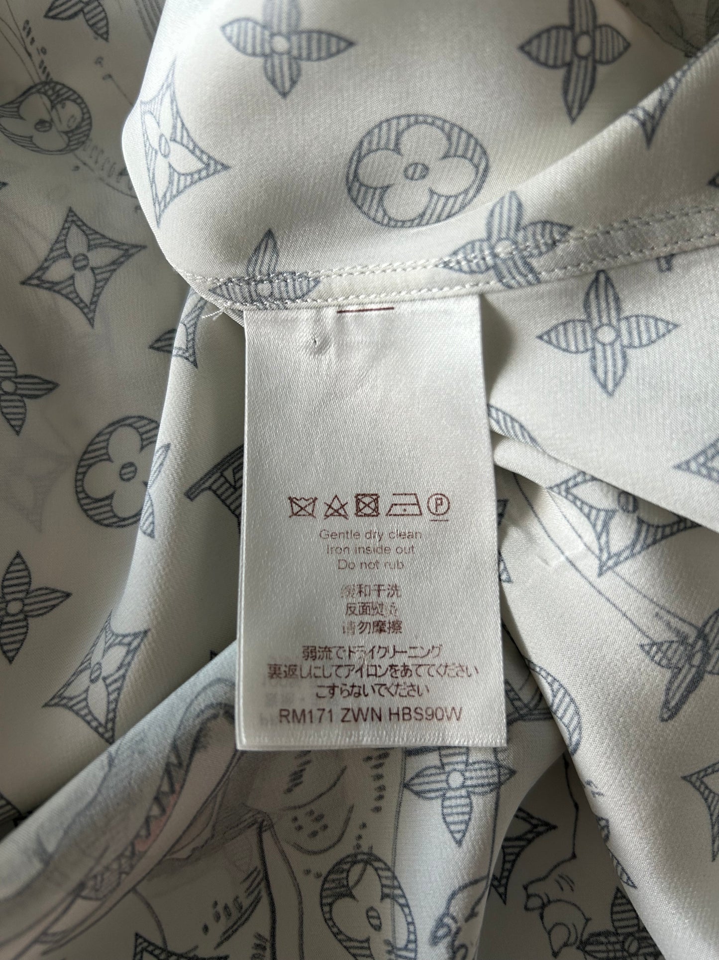 Louis Vuitton Chapman Brothers Cream Monogram Silk Shirt