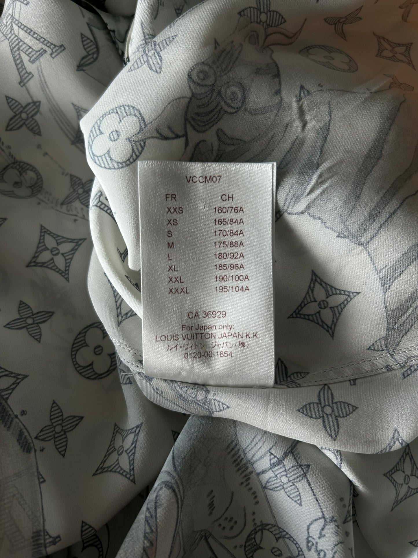 Louis Vuitton Chapman Brothers Cream Monogram Silk Shirt