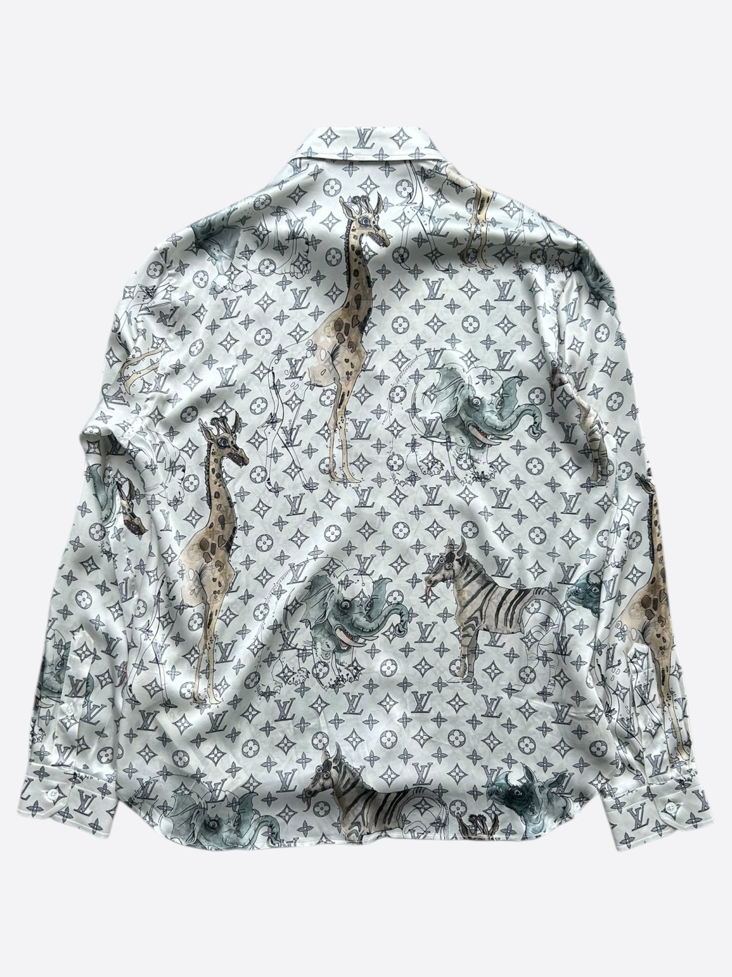 Louis Vuitton Chapman Brothers Cream Monogram Silk Shirt
