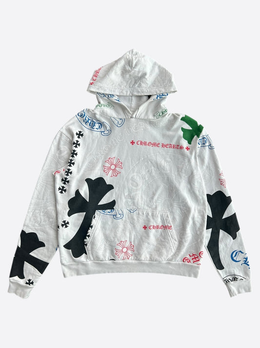 Chrome Hearts White Multicolor Stencil Hoodie