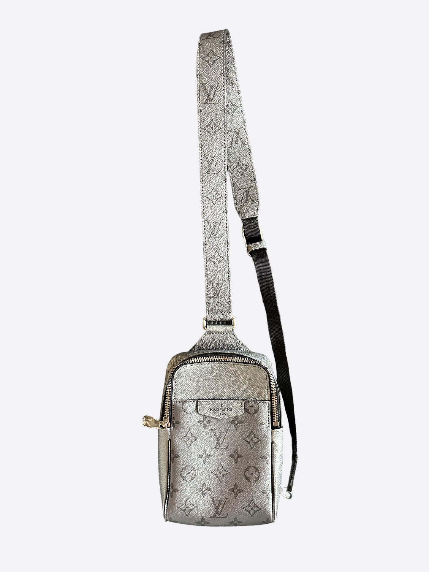 Louis Vuitton Outdoor Slingbag Monogram Taigarama Silver