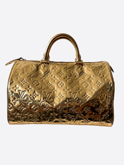 Louis Vuitton Gold Mirror Monogram Speedy 30